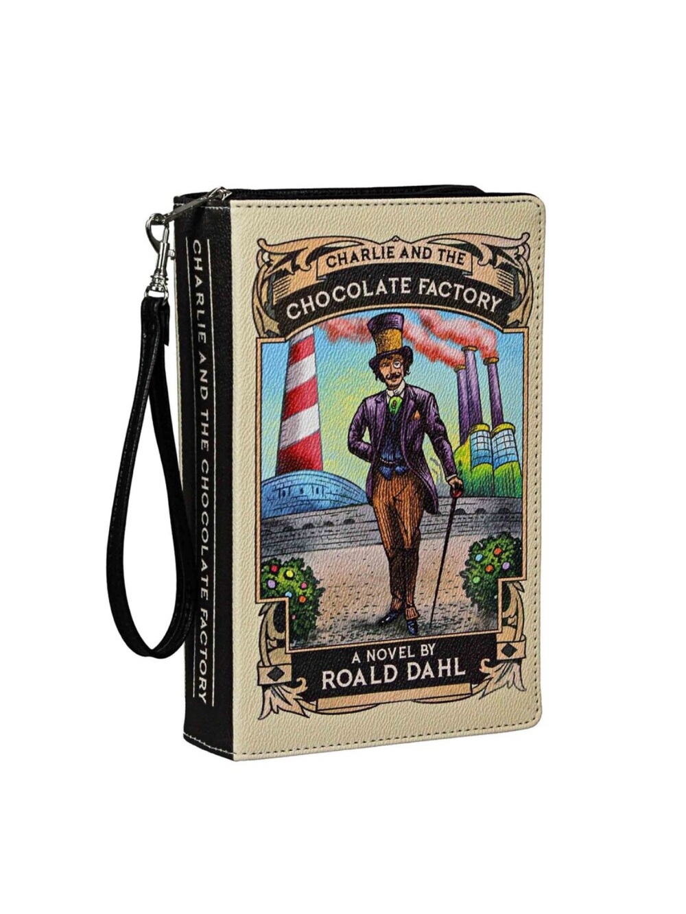 Charlie and the Chocolate Factory Themed Crossbody Bag - Black/Cream - Picture 3 of 5